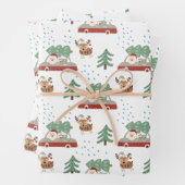 Modern Santa Claus Snowy Forrest Weihnachten Geschenkpapier Set (Beispiel)