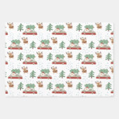 Modern Santa Claus Snowy Forrest Weihnachten Geschenkpapier Set (Vorderseite)
