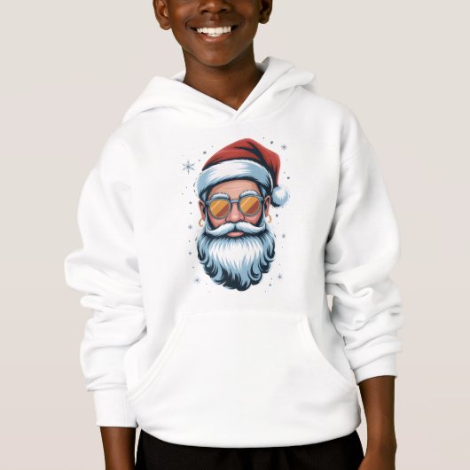 Modern Santa Claus Vector Art with Sunglasses Hoodie (Vorderseite)