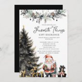 Modern Santa Favorite Things Invite Einladung (Vorne/Hinten)