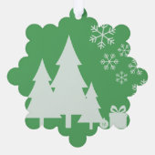 modern santa pine tree christmas green background ornament karte (Rückseite)