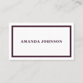 Modern sauber, einfach weiß und Lila Lässig Visitenkarte (Vorderseite)