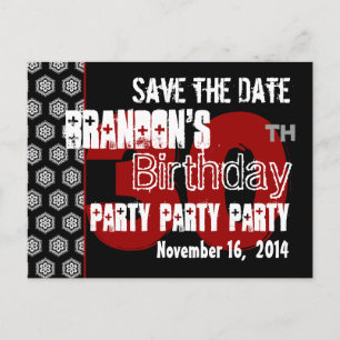 Modern Save the Date 30. Geburtstag Party R205 Ankündigungspostkarte
