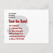 Modern Save the Date 3. Geburtstag Party V35 Ankündigungspostkarte (Rückseite)