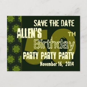 Modern Save the Date 50. Geburtstagsparty R203AB Ankündigungspostkarte