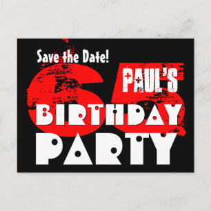 Modern Save the Date 65. Geburtstagsparty V19 Ankündigungspostkarte