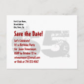 Modern Save the Date 65. Geburtstagsparty V19 Ankündigungspostkarte (Rückseite)