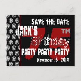 Modern Save the Date 75. Geburtstagsparty R202 Ankündigungspostkarte