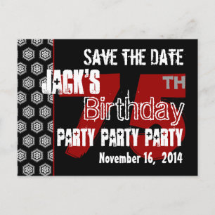 Modern Save the Date 75. Geburtstagsparty R202 Ankündigungspostkarte