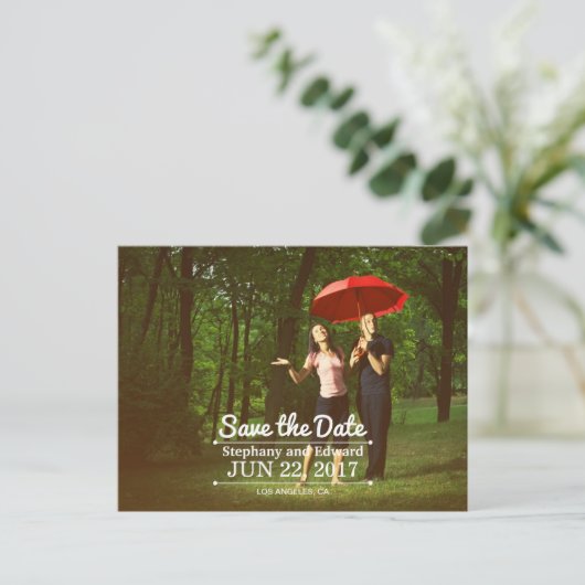 Modern Save the Date angepasste Foto Postkarten (Stehend Vorderseite)