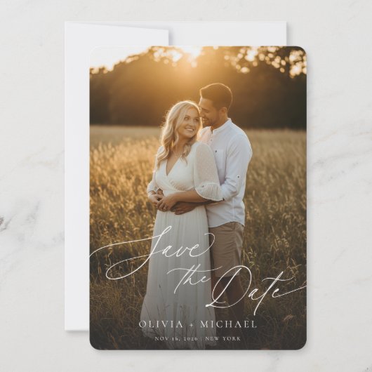 Modern Save the Date, Boho Foto Save the Date Einladung (Vorderseite)
