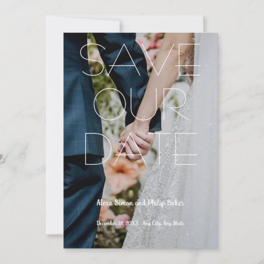 Modern Save the Date Card Custom Foto Hochzeit Einladung (Vorderseite)