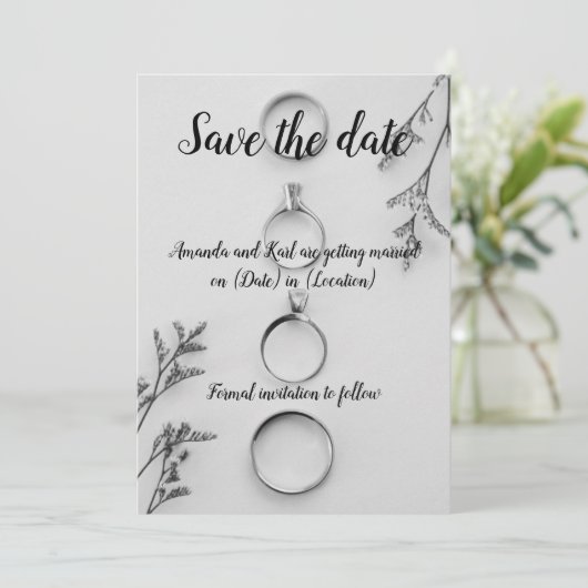 Modern Save the Date Card Einladung (Stehend Vorderseite)
