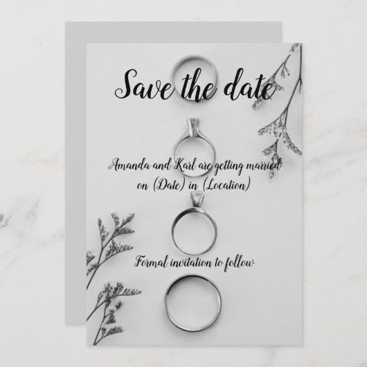 Modern Save the Date Card Einladung (Vorne/Hinten)