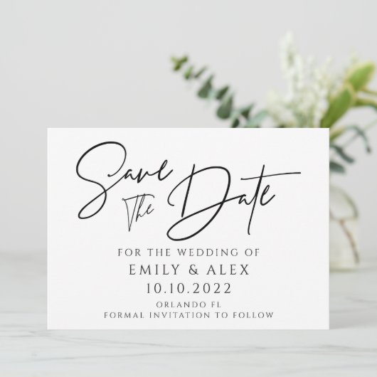 Modern Save the Date Card Einladung (Stehend Vorderseite)