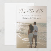 Modern Save The Date Card | Minimalist Photo Einladung (Vorne/Hinten)