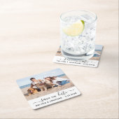 Modern Save the Date Couple Verlobung Pet Foto Rechteckiger Pappuntersetzer (Vor Ort)