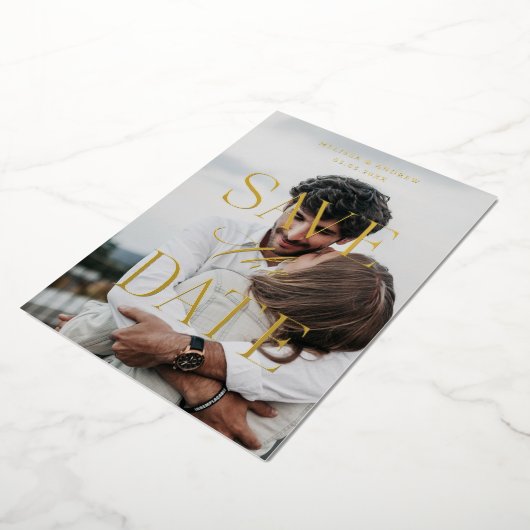 Modern Save the Date Foil Einladung (Gedreht)