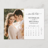 Modern Save the Date Foto von Calendar Simple Eleg Postkarte (Vorderseite)