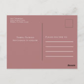 Modern Save the Date Fotokarte Rosa Postkarte (Rückseite)