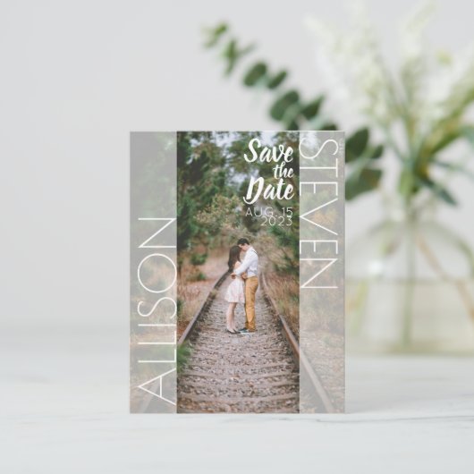 Modern Save the Date gestaltete Postkarte (Stehend Vorderseite)