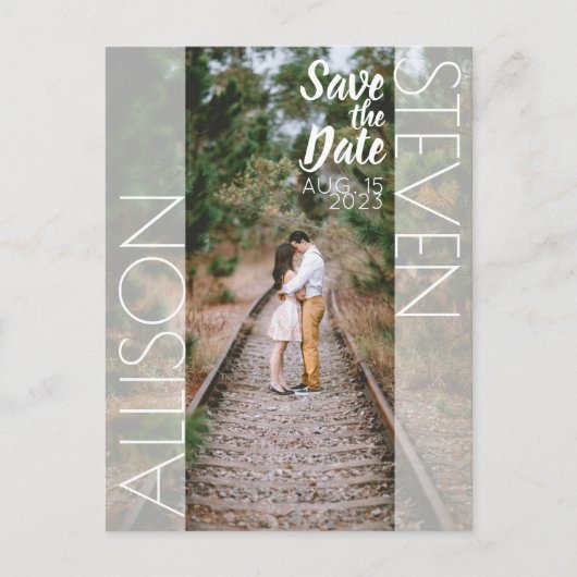 Modern Save the Date gestaltete Postkarte (Vorderseite)