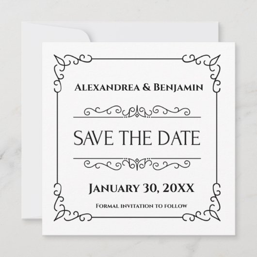 Modern Save the Date Hochzeitskarte (Vorderseite)