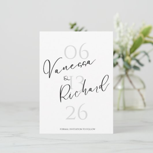 Modern Save the Date Invitation (Stehend Vorderseite)