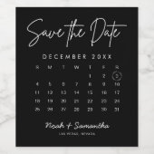 Modern Save the Date Kalender Minimalistisch Schwa Weinetikett (Einzelnes Label)
