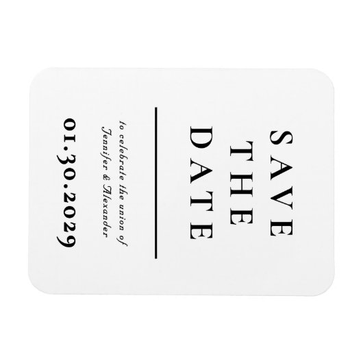 Modern Save the Date Magnet (Horizontal)