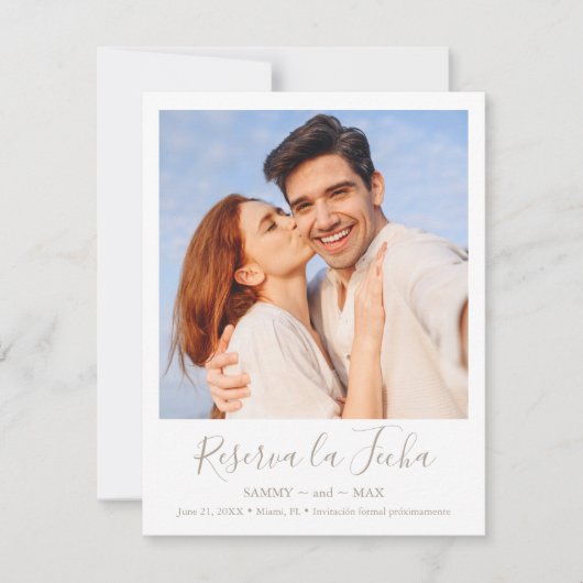 Modern Save the Date mit Couple Foto (Vorderseite)