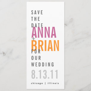 Modern Save the Date mit fetten Schriftart