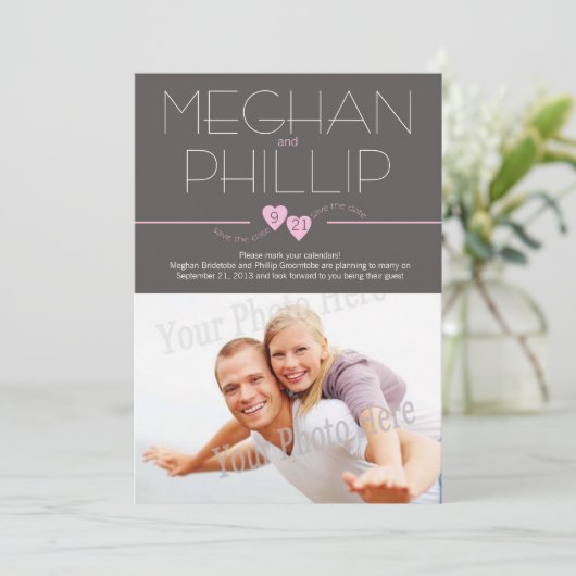 Modern Save the Date mit Foto (Stehend Vorderseite)