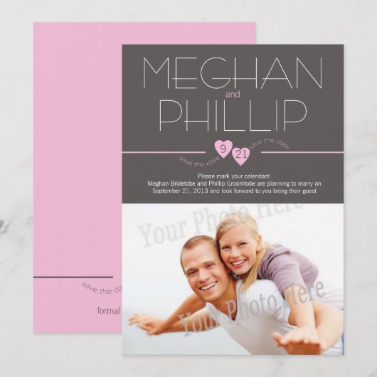 Modern Save the Date mit Foto (Vorne/Hinten)