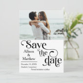 Modern Save the Date mit Foto - Sie sagte ja Einladung (Stehend Vorderseite)