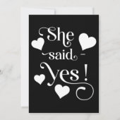 Modern Save the Date mit Foto - Sie sagte ja Einladung (Rückseite)