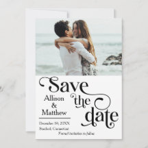 Modern Save the Date mit Foto - Sie sagte ja