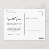 Modern Save the Date Monogram Fotolage Einfach Postkarte (Rückseite)