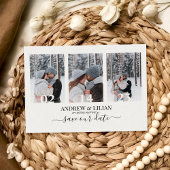 Modern Save the Date Monogram Fotolage Einfach Postkarte