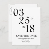 Modern Save the Date Post Card Ankündigungspostkarte (Vorne/Hinten)