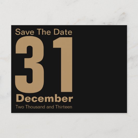 Modern Save the Date Postcard Gold Ankündigungspostkarte (Vorderseite)
