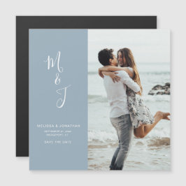Modern Save the Date Pulver Blue Magnetic Card Magneteinladung