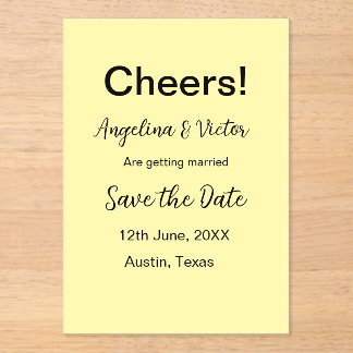 Modern Save the Date schlicht und elegant Acryleinladungen