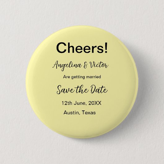 Modern Save the Date schlicht und elegant Button (Vorderseite)