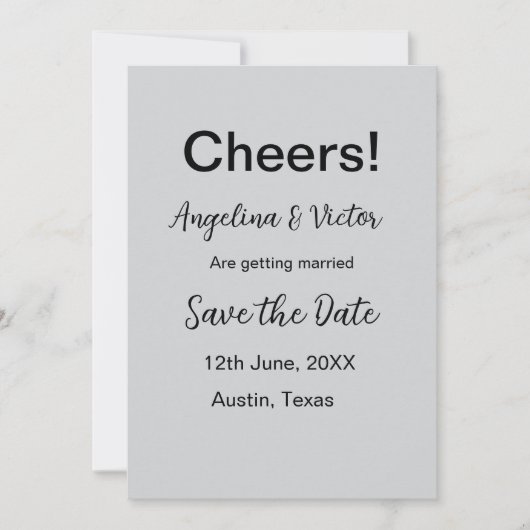 Modern Save the Date schlicht und elegant Einladung (Vorderseite)