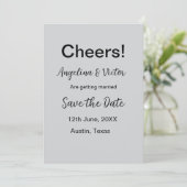 Modern Save the Date schlicht und elegant Einladung (Stehend Vorderseite)
