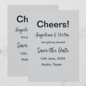 Modern Save the Date schlicht und elegant Einladung (Vorne/Hinten)