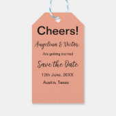 Modern Save the Date schlicht und elegant Geschenkanhänger (Rückseite)