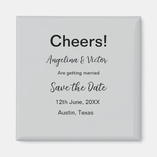 Modern Save the Date schlicht und elegant Magnet (Vorne)