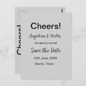 Modern Save the Date schlicht und elegant Postkarte (Vorne/Hinten)